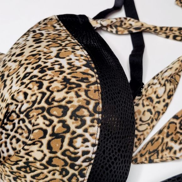 Sexy lingerie,set of bra&underwear leopard size L Never Used - Picture 3 of 6